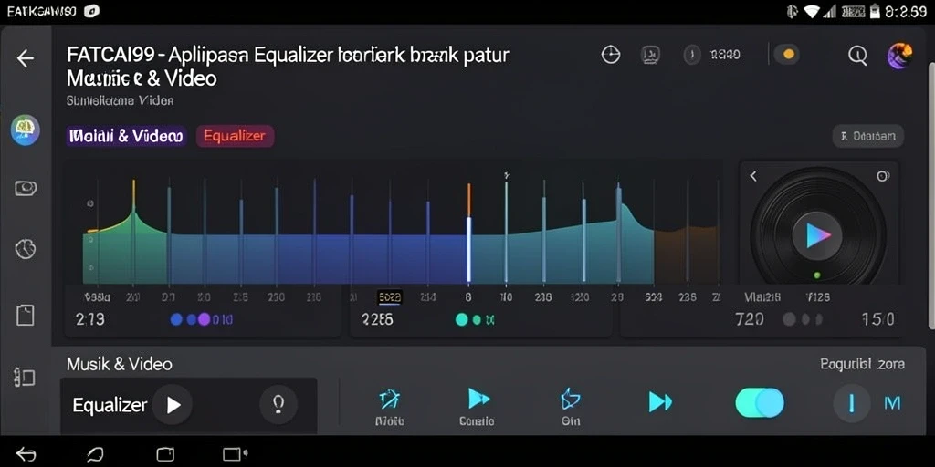 Antarmuka aplikasi FATCAI99 dengan pengaturan Equalizer yang mudah digunakan.