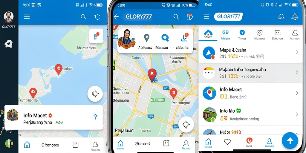Tampilan antarmuka aplikasi Info Macet GLORY777 yang informatif dan intuitif.