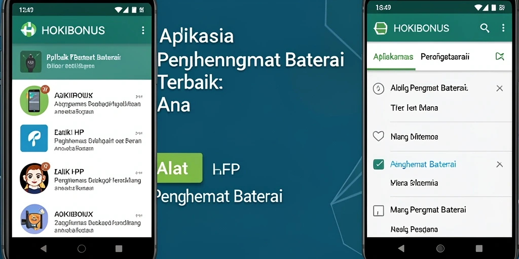 Tampilan antarmuka HOKIBONUS yang intuitif dalam menghemat baterai.