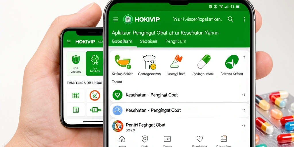 Antarmuka HOKIVIP menampilkan pengingat obat yang jelas dan terorganisir.