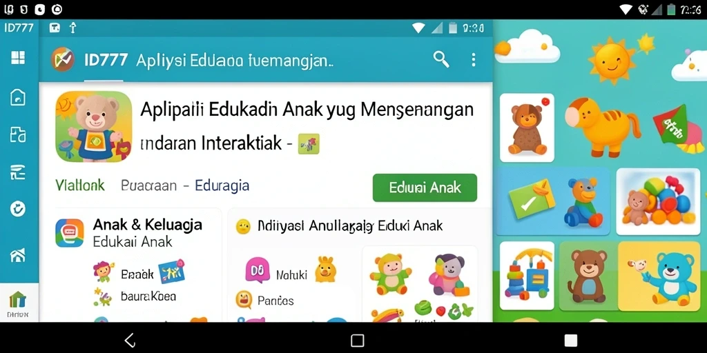 Antarmuka pengguna ID777 yang interaktif dan menarik bagi anak-anak.