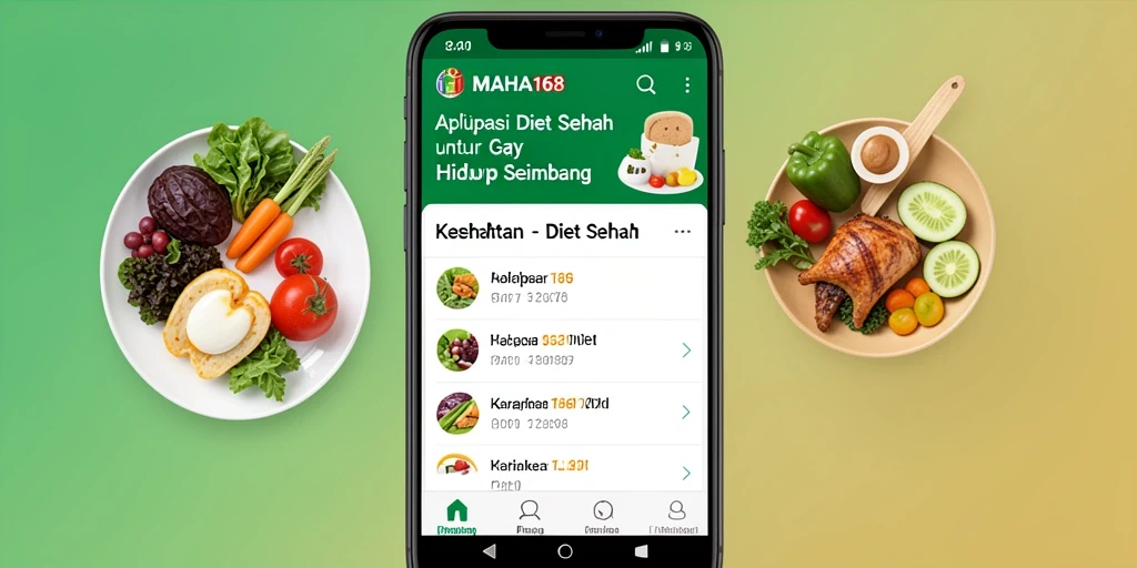 Antarmuka MAHA168 yang menarik dan user-friendly untuk Diet Sehat.