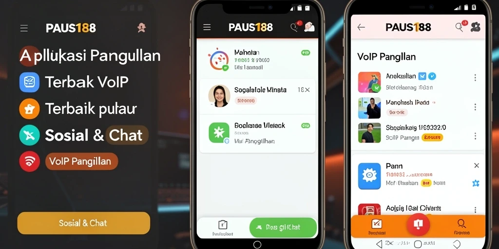 Antarmuka PAUS188 menampilkan fitur panggilan VoIP yang intuitif dan responsif.