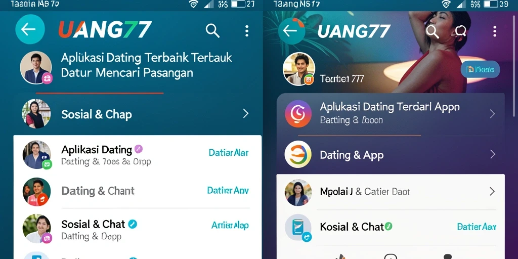 Antarmuka UANG77 yang modern dan mudah digunakan untuk menjelajahi profil pengguna.